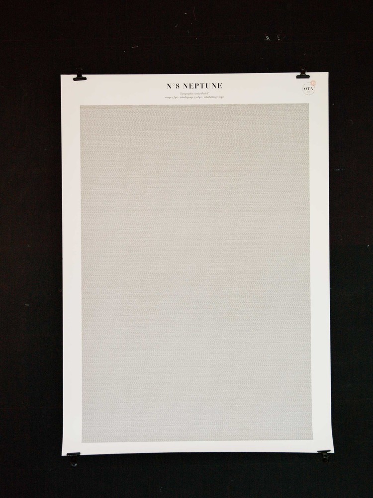 Affiches de révolution - série de 8 affiches typographiques N°8 Neptune, période de révolution : 60 266 jours