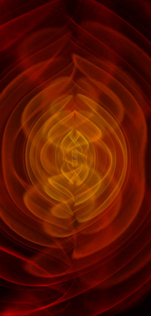Simulation de la collision de deux trous noirs - droits : C. Henze/NASA/Goddard Space Flight Center