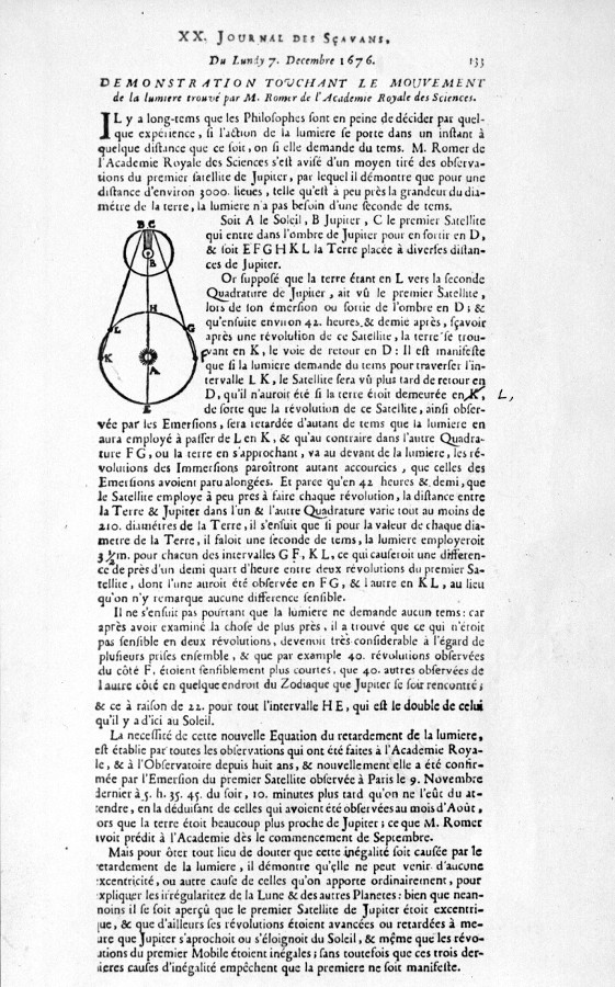 Démonstration de Rømer - droits : Observatoire de Paris